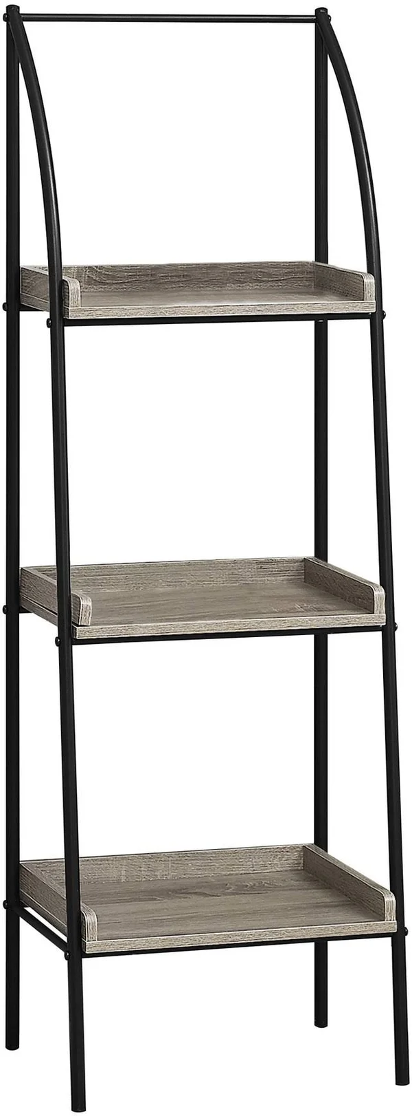 Monarch Specialties Bookcase - 48x22H - Dark Taupe, Black Metal