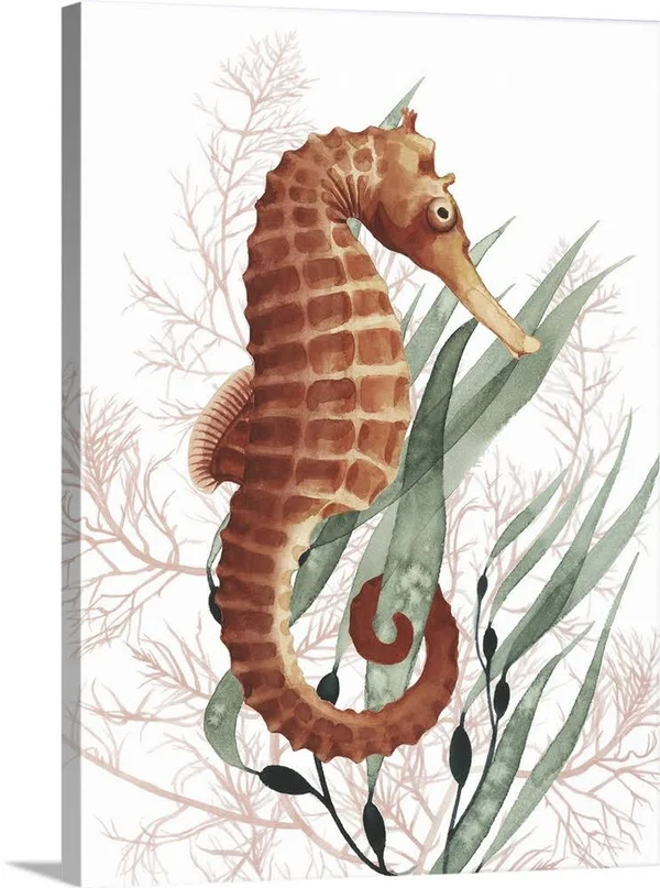 Seahorse Treasures I - Canvas Wall Art, 18x24, Great Big Canvas