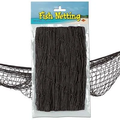 (Pack of 12) Luau Party Fish Netting Black