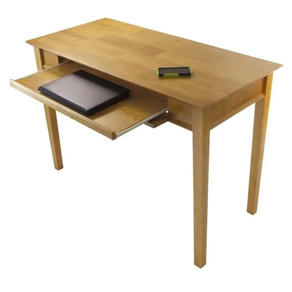 Scranton & Co Solid Wood Computer Desk in Honey Pine
