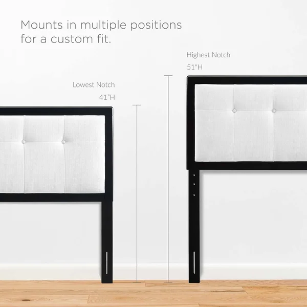 Modway Draper Tufted King Fabric and Wood Headboard - Black White