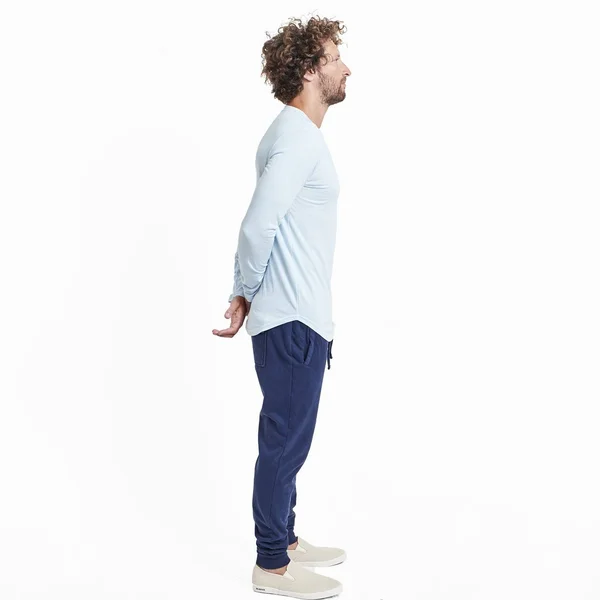 Goodlife Men's Tri-Blend L/S Scallop Crewneck T-Shirt, White
