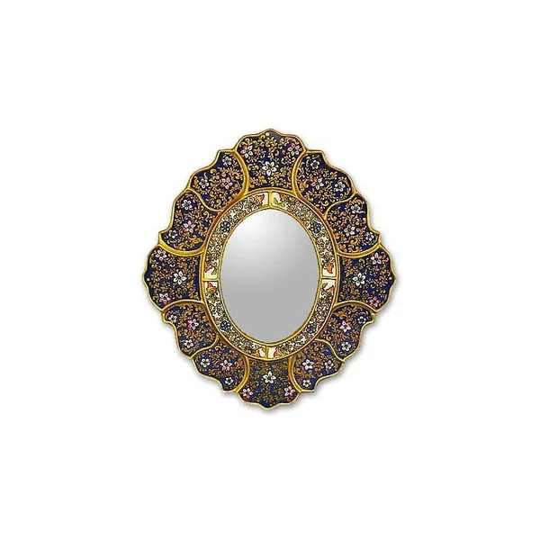 NOVICA REVERSE Painted Glass Garden Gold Wall Mirror