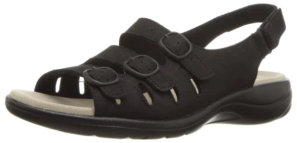 Clarks Saylie Quartz Sandals Black Nubuck 6 M