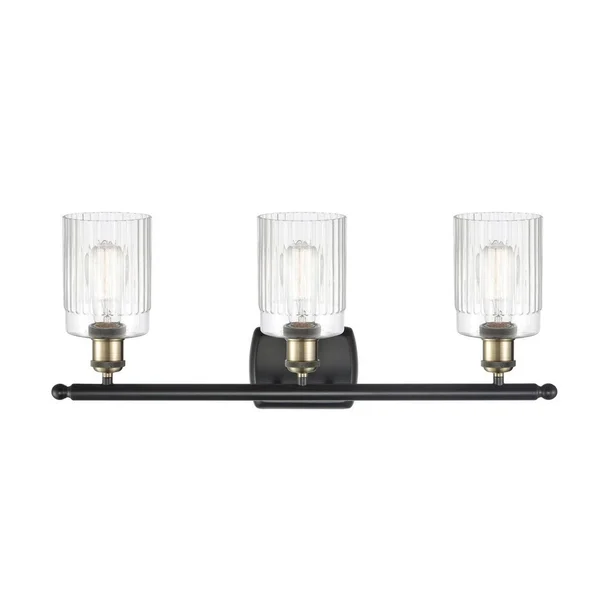 Innovations 516-3W-BK-G341 Matte Black Hadley 3 Light Bath Vanity Light