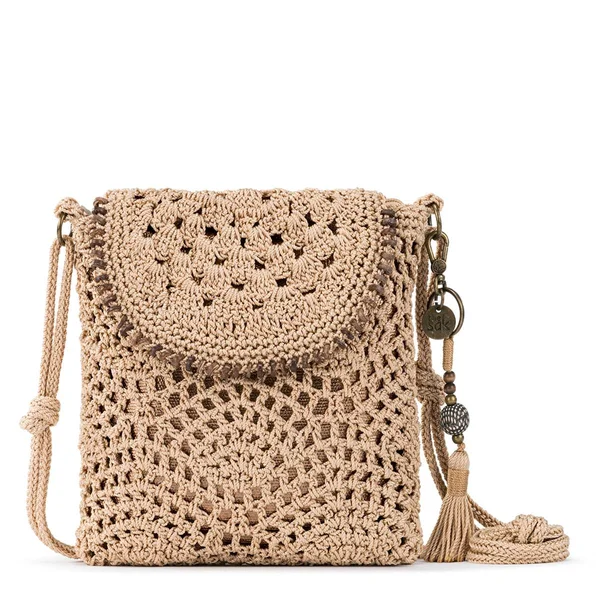 The Sak Sayulita Crochet Flap Crossbody Bamboo