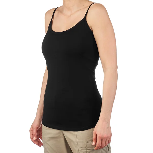 Forclaz Women's Trek 500, Merino Wool Hiking Tank Top in Black, Size XL
