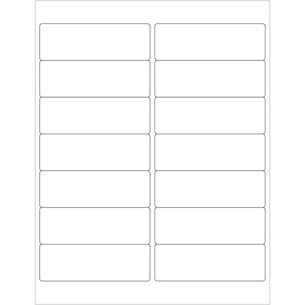 4x22 x 1 1/3x22 White Rectangle Laser Labels - Master Case, 14000/Case