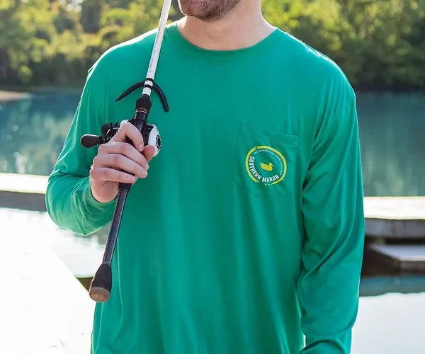 FieldTec Pocket Tee - Long Sleeve Small - Kelly Green