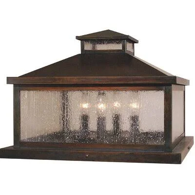 Bungay 4-Light Pier Mount Light Charlton Home Color: Raw Copper, Shade Color: Cream, Size: 13x22 H x 16x22 W