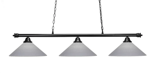 Toltec Lighting-373-MB-4012-Oxford - Three Light Billiard/Island Matte Black Finish with Gray Matrix Glass