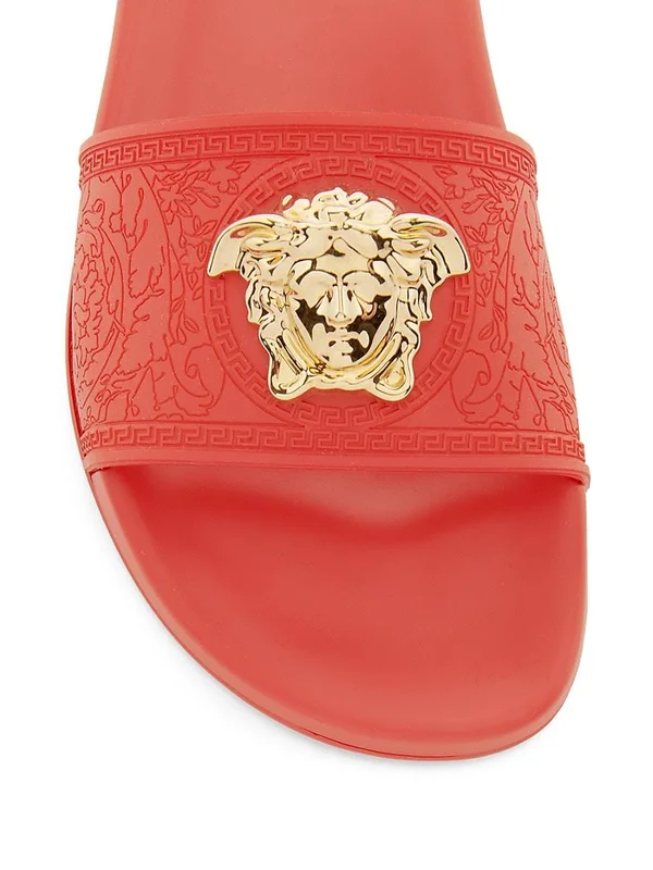 Versace Women's Palazzo Pool Slides - Bright Green - Size 6.5 Sandals
