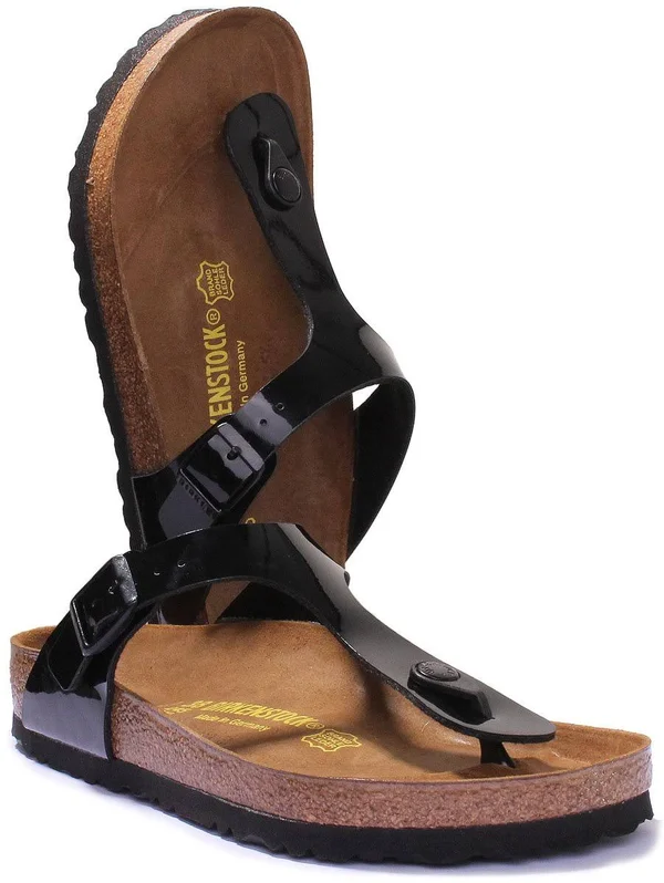 Birkenstock Gizeh Birko Flor Sandals - Patent Black