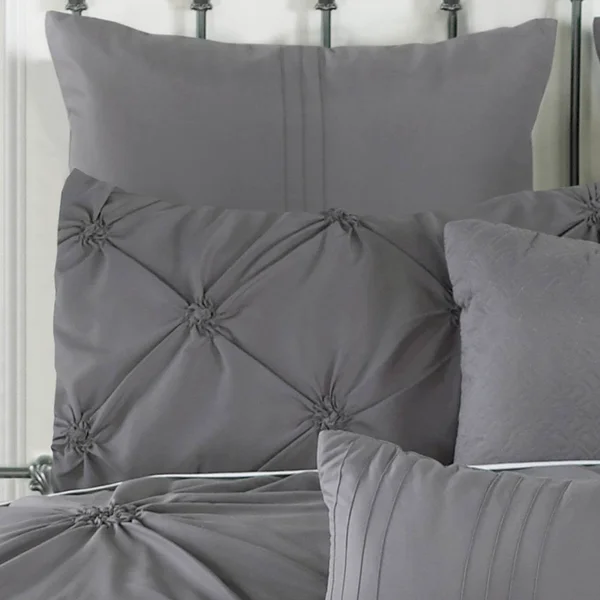 Riverbrook Home 81053 Lorraine Queen Size Comforter Set Gray - 8 Piece