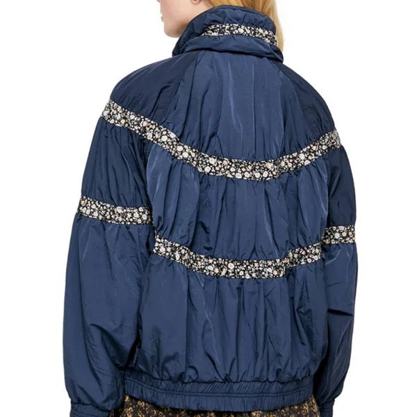 Free People Women's on My Mind Bomber Jacket - Navy - M