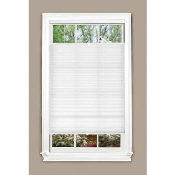 Allen + Roth Top Down Bottom Up 34-in x 64-in White Light Filtering Cordless Cellular Shade Polyester, TDLFWT340640