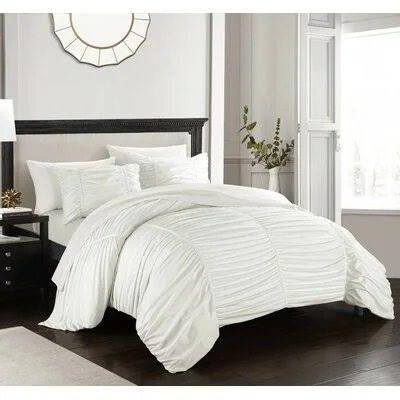 Lilyana Comforter Set House of Hampton Color: White - Size: Twin XL Comforter + 4 Additional Pieces
