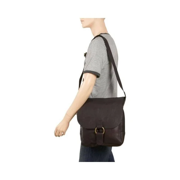 David King & Co Vertical Laptop Messenger Bag (Cafe)