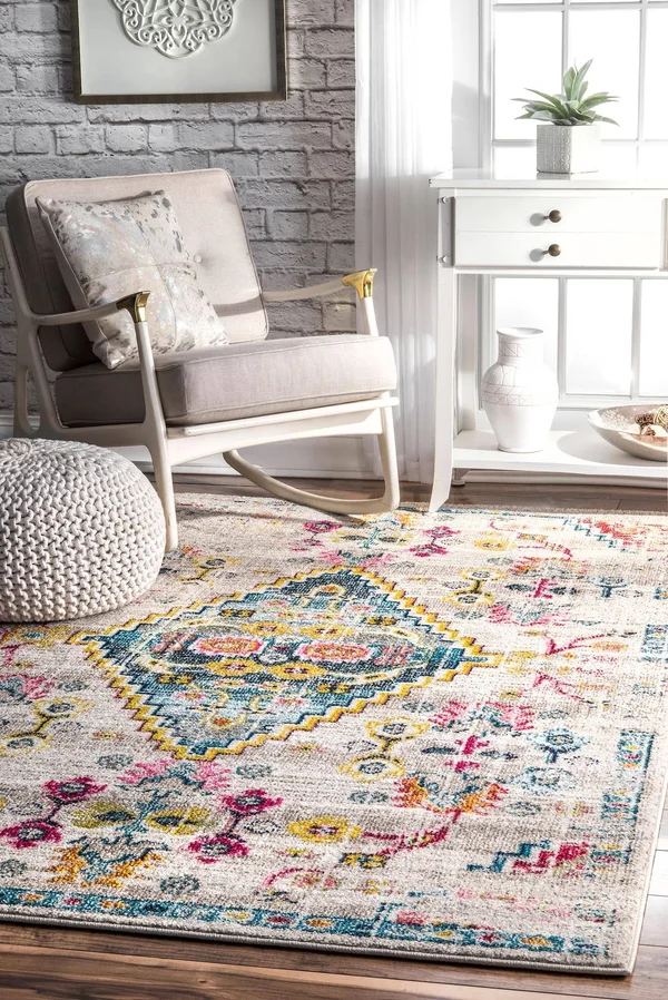 nuLOOM Gabbeh Fading Floral Area Rug, 8& x 10&, Ivory