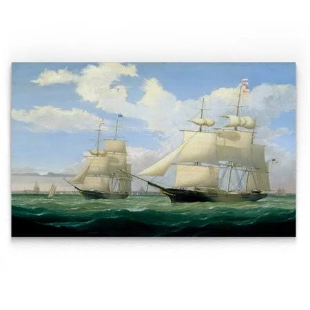 WexfordHome &Ships at Sea III& Drawing Print on Wrapped Canvas - Size: 36x22 H x 48x22 W x 1.5x22 D, 24 inches x 32 inches