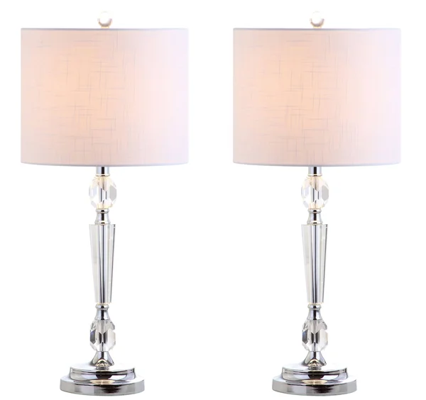 Jonathan Y Victoria 27x22 Crystal LED Table Lamp, Clear (Set of 2)