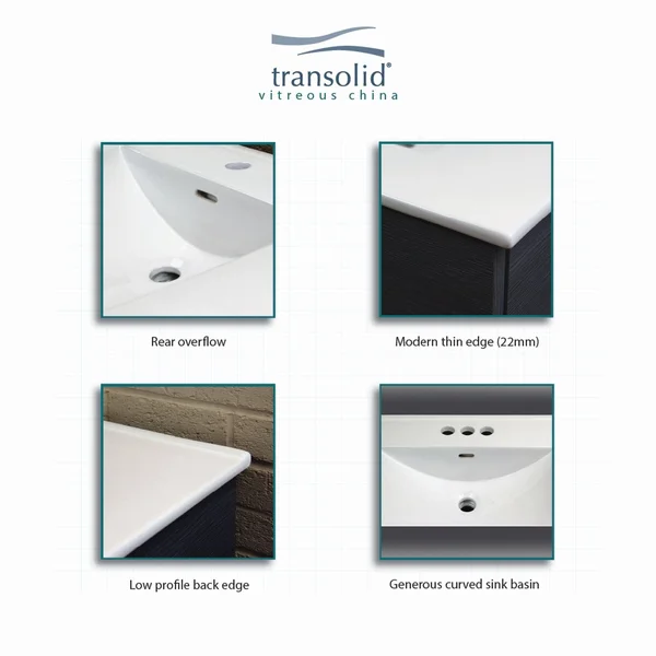 Transolid Tl-1708-01 Juliette 31-in Vitreous China Vanity Top with Integrated Sink, White