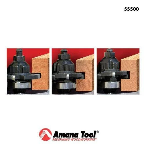 Amana 55500 E-Z Dial Slot Cutter 4 Wing x 2-1/8 Dia x 1/8-1/4 x 1/2 inch Shank