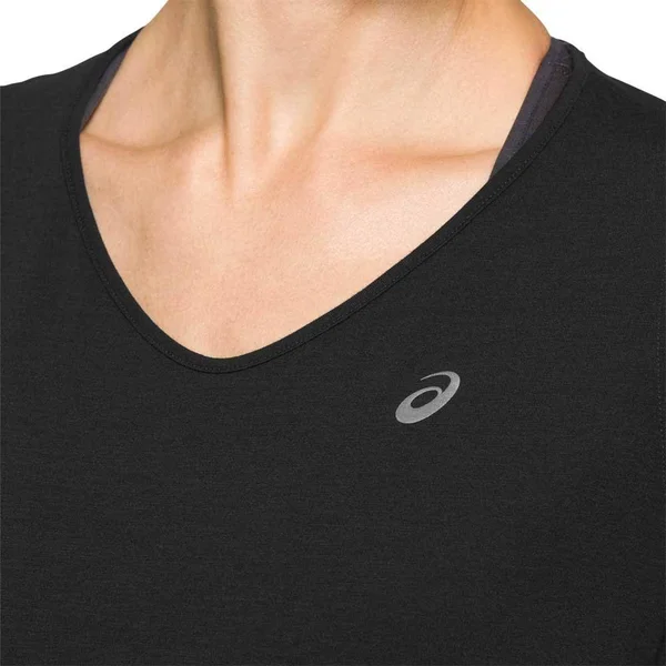 Asics V Neck T Shirt Ladies - Size 14, Black