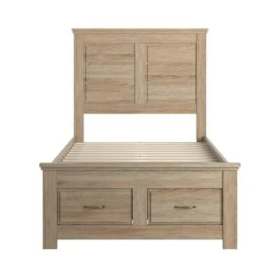 Low Profile Storage Platform Bed Sand & Stable Color: Sonoma Oak - Mattress Size: Twin