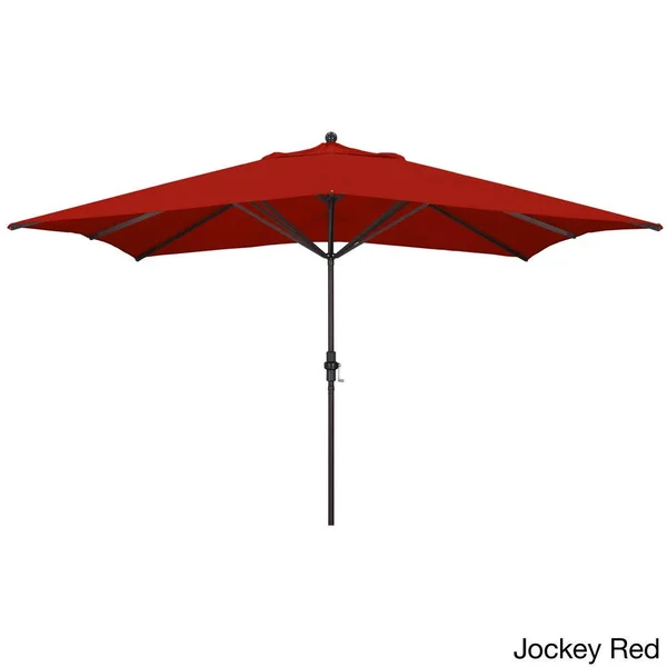 Newport Rectangular Crank Lift Umbrella by Havenside Home - Base Not Included - Jockey Red
