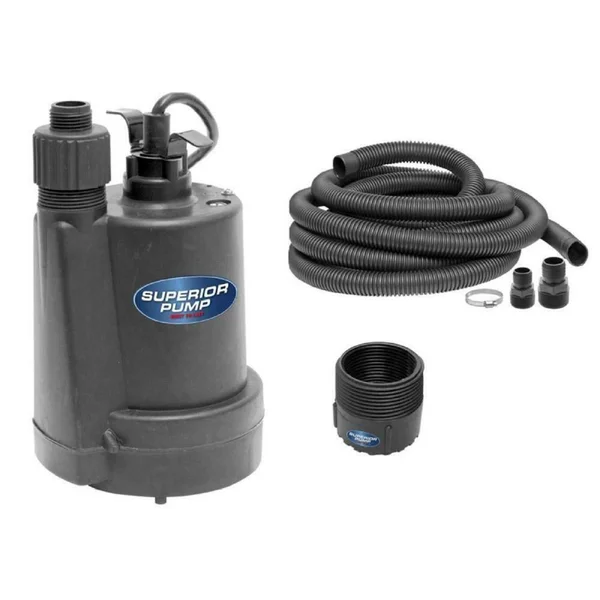 Superior Pump 91299 1/4 HP Submersible Thermoplastic Utility Pump Kit