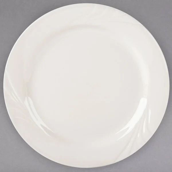 Tuxton YEA-102 Monterey 10 1/4x22 Embossed Plate - Eggshell - Ceramic