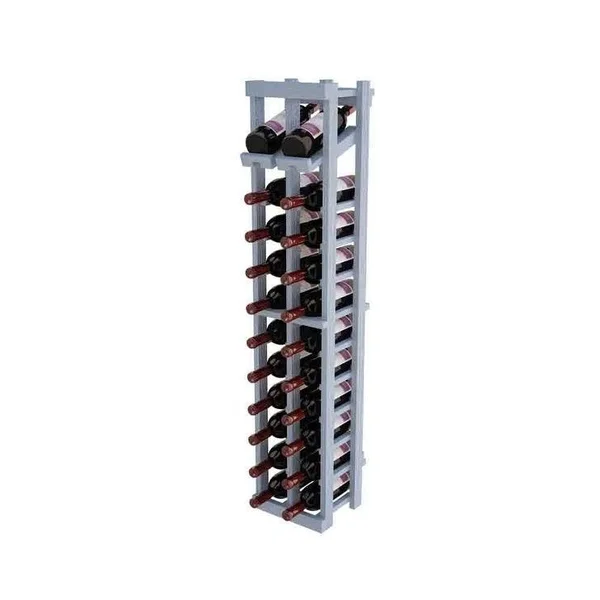 Individual Bottle Wine Rack - 2 Column w/Lower Display, 4 ft High - Mahogany, Mahogany