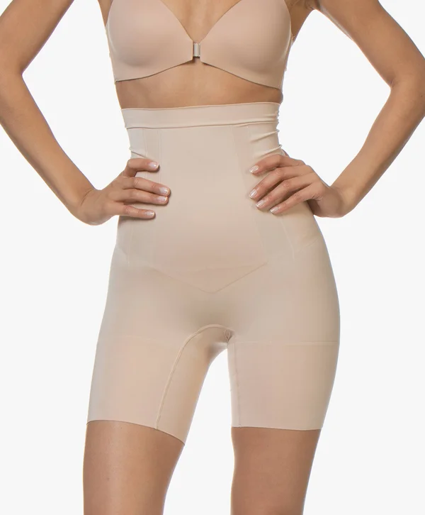 Spanx Oncore High Waisted Mid-Thigh Shorts Soft Nude - L