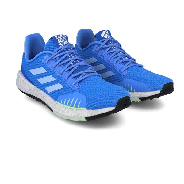 Adidas Pulseboost HD Ladies Running Shoes - Size 5, Blue/White