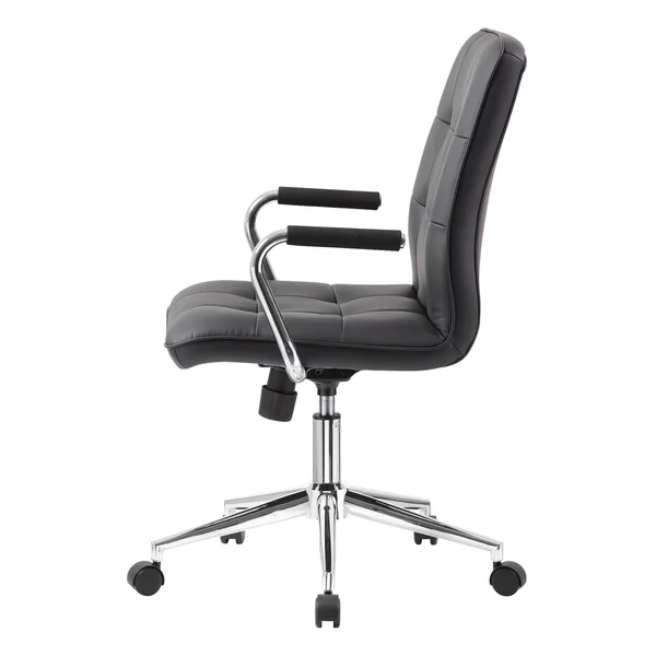 Boss B331-BK Modern Office Chair, chrome Arms, Black
