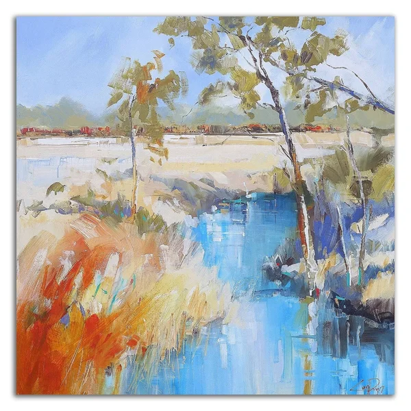 Tangletown Fine Art 30x22 x 30x22 Summer Creek by Craig Trewin Penny Print on Canvas