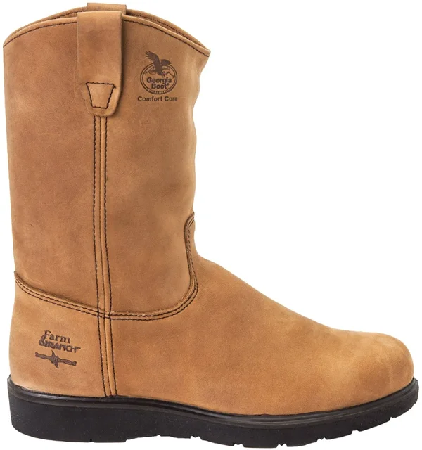 Georgia Boot Farm and Ranch Wellington Work Boots - Mississippi Tan, 8