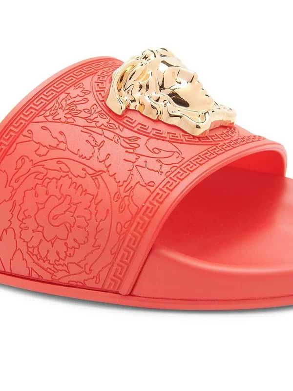 Versace Women's Palazzo Pool Slides - Bright Green - Size 6.5 Sandals
