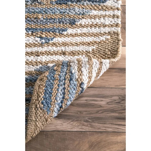 nuLOOM Ivory Handmade Braided Natural Fiber Jute Diamonds Area Rug - 2& 6x22 x 6& Runner - Off-White