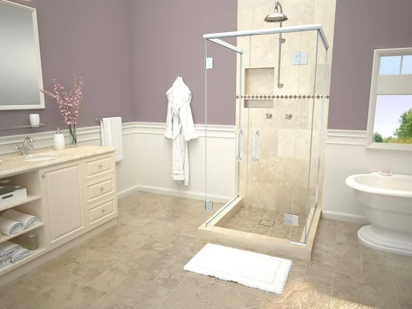 Tile Redi WD4848CDT-PVC 48x22 x 48x22 Triple Threshold Shower Base with Drain Top