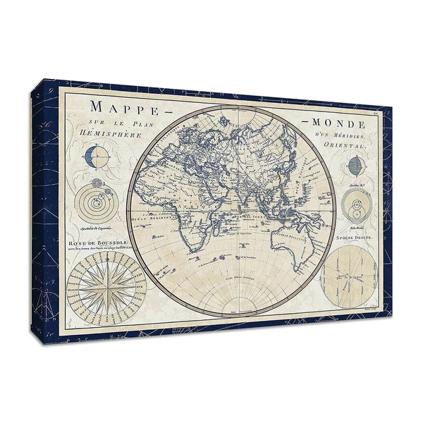 Plan De Meridien Blue Border by Sue Schlabach Framed Painting Print