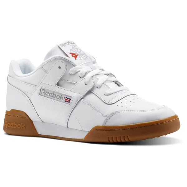 Reebok Men Workout Plus Sneaker - White/Carbon/Classic Red, 6