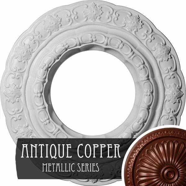 15 3/8x22OD x 7x22ID x 1x22P Lisbon Ceiling Medallion (Fits Canopies Up to 7x22) - Hand-Painted Smokey Topaz