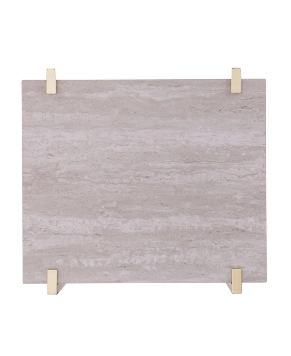 Southern Enterprises Valera Square Faux Marble End Table with Storage - White