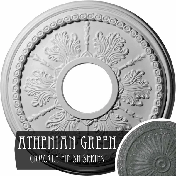 13 7/8x22OD x 3 3/4x22ID x 1 1/4x22P Tirana Ceiling Medallion (Fits Canopies Up to 4 3/4x22), Hand-Painted Antique Copper