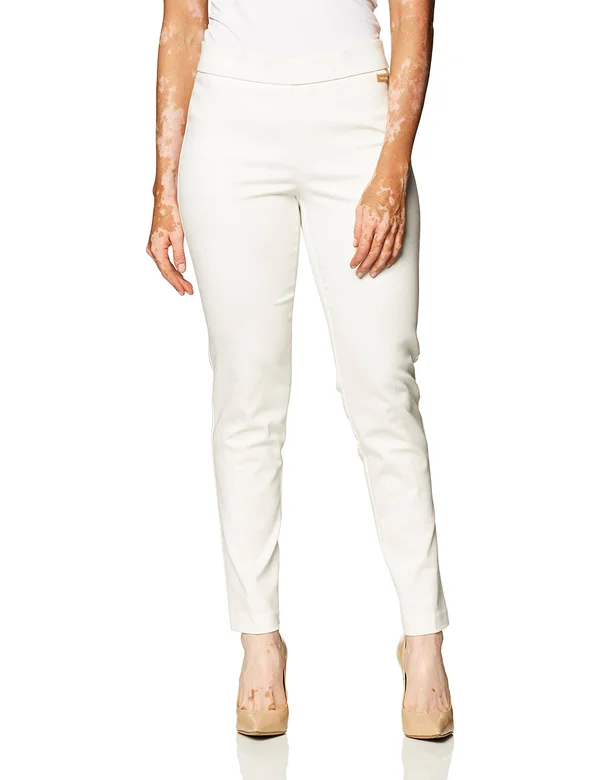 Calvin Klein Pull-On Cropped Pants - Size: XL, White