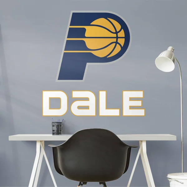 Indiana Pacers: Stacked Personalized Name - Officially Licensed NBA TRANSFER Wall Decal in Yellow by Fathead, Vinyl