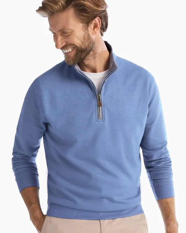 Johnnie-O Sully 1/4 Zip Pullover in Blue - Size: Large