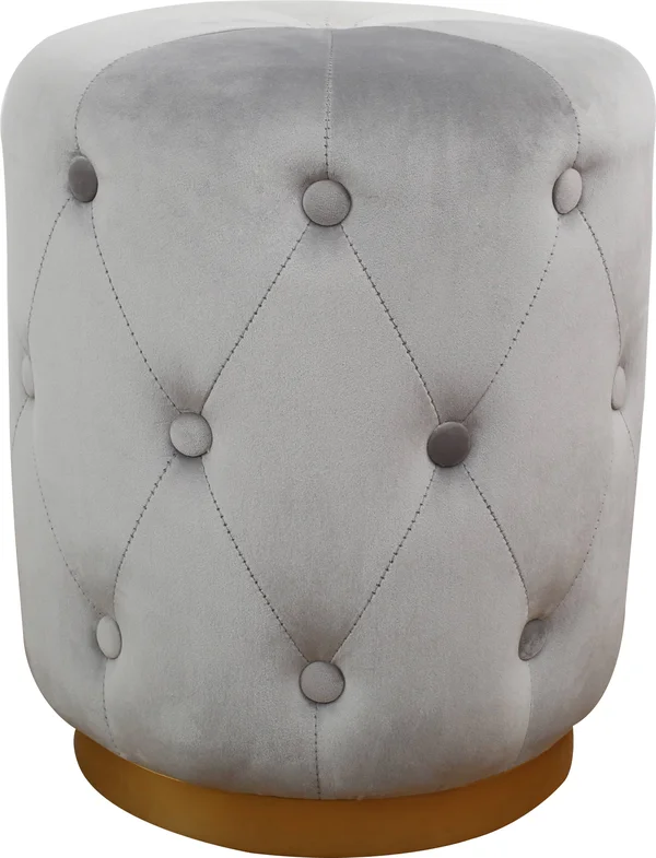 TOV Furniture Skylar Grey Velvet Ottoman